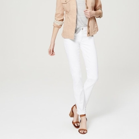 LOFT modern straight creamy white denim - Picture 1 of 8